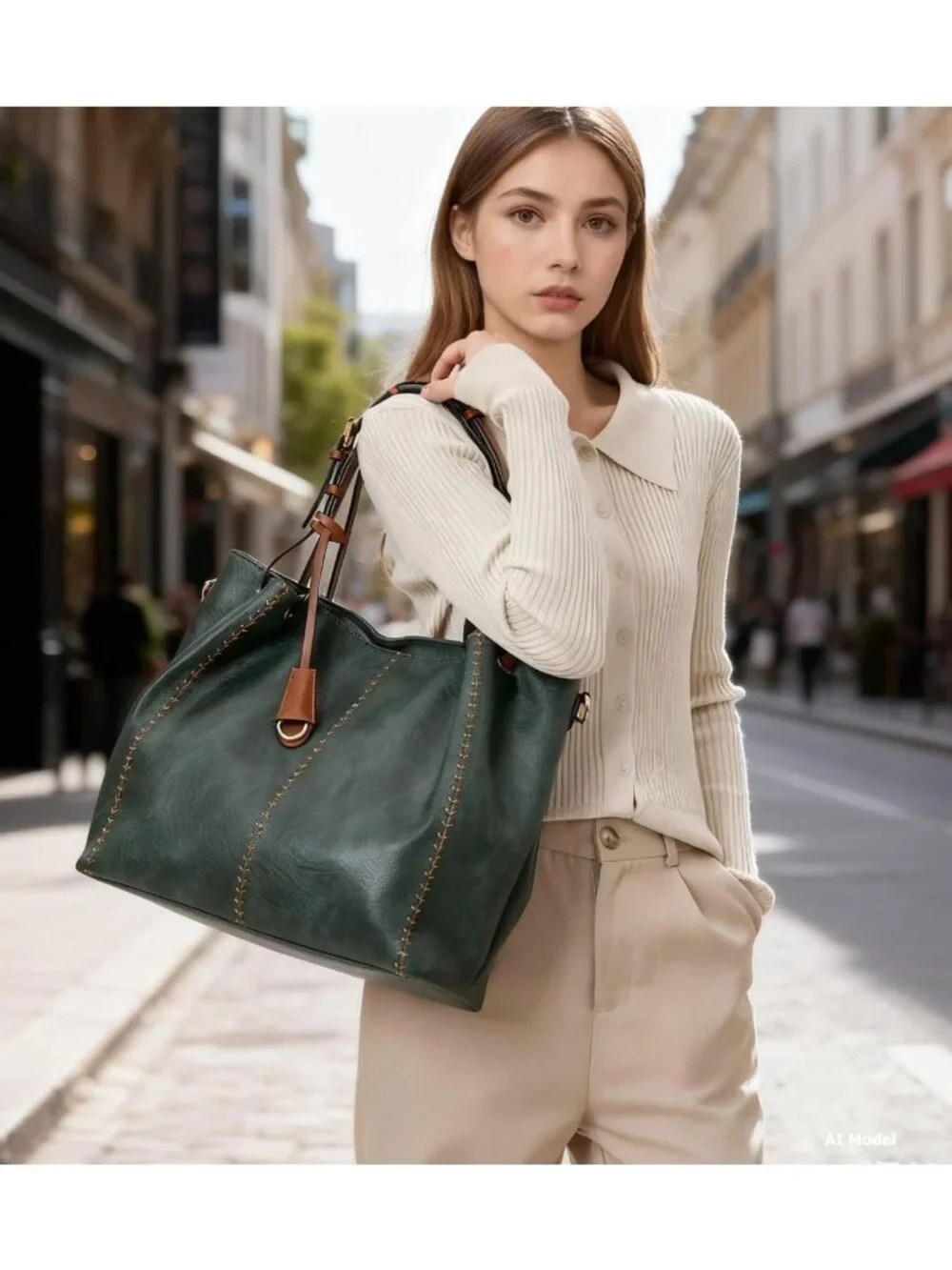 Chic Vintage PU Hobo Shoulder Bag | Rivet Detail Bucket Tote Purse